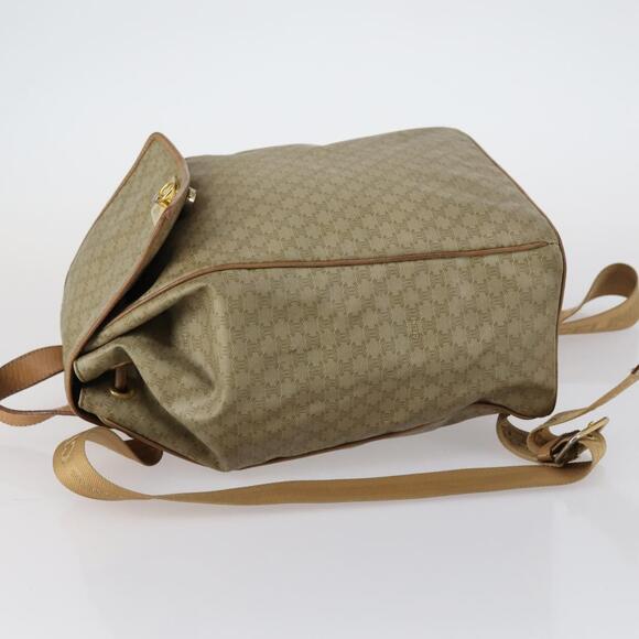 CELINE Macadam Canvas Backpack PVC Leather Beige Gold Auth 144815 main image 13